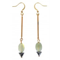 Green Drop Earrings, Cute Earrings, Cute Jewelry, Khaki Drop Earrings, Delicate Earrings, Gold Drop Earrings