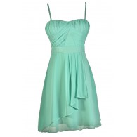 Cute Mint Dress, Mint Chiffon Dress, Mint Party Dress, Mint Bridesmaid Dress, Mint A-Line Dress, Flowy Mint Dress, Mint Summer Dress