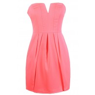 Cute Pink Dress, Hot Pink Dress, Bright Pink Dress, Neon Pink Dress, Hot Pink Strapless Dress, Cute Pink Summer Dress, Bright Pink Cocktail Dress