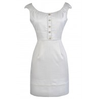 Cute Ivory Dress, Ivory Sheath Dress, Ivory Pencil Dress, Cute Work Dress, Off White Summer Dress, Cute Summer Dress