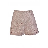 Mocha Blush Lace Shorts, Blush Floral Crochet Lace Shorts, Cute Summer Shorts