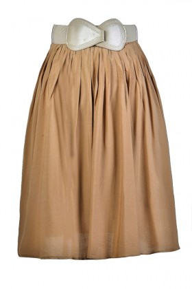 Caramel A-Line Skirt, Taupe A-Line Skirt, Flowy A-Line Skirt, Light Brown A-Line Skirt, Cute Summer Skirt, Cute Fall Skirt, Belted A-Line Skirt, Flowy A-Line Skirt