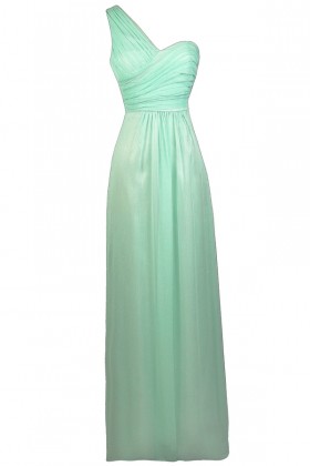 Mint Maxi Dress, Mint One Shoulder Prom Dress, Mint Maxi Bridesmaid Dress, Mint Chiffon Dress