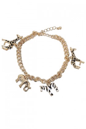 Gold Charm Bracelet, Cute Jewelry, Animal Charm Bracelet