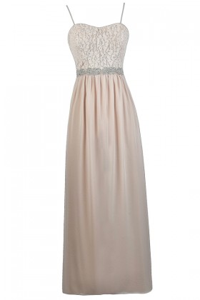 Cute Prom Dress, Embellished Maxi Dress, Cream Blush Maxi Dress, Lace Maxi Dress, Blush Pink Maxi Dress