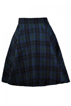 Blue and Green Plaid Skirt, Tartan Plaid Skirt, Scottish Plaid Skirt