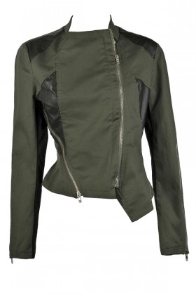 Black and Olive Green Jacket, Cute Fall Jacket