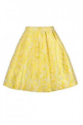 Yellow A-Line Skirt, Cute Yellow Skirt, Yellow Summer Skirt