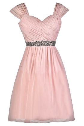 Pink Bridesmaid Dress, Cute Pink Dress, Pink Party Dress