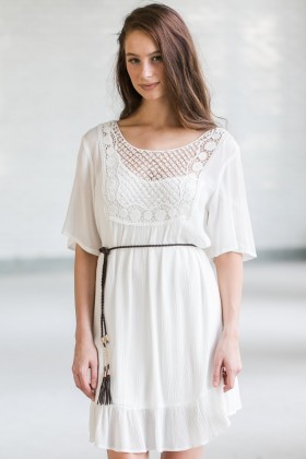 White Boho Dress, Cute Summer Dress