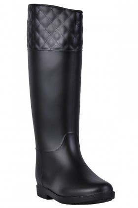 Black Rain Boots, Cute Rain Boots, Quilted Rain Boots