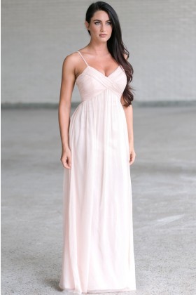 Part of the Bridal Party Chiffon Maxi Dress in Pale Pink