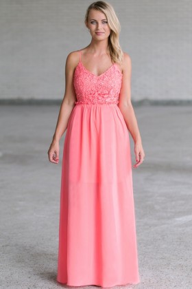 Prettiest Pixie Crochet Lace Open Back Maxi Dress in Pink