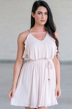 Blush Pink Summer Dress, Blush Party Dress, Cute Pink Dress