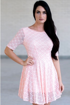 Pink Lace Dress, Cute Pink Dress, Pink Summer Dress Online