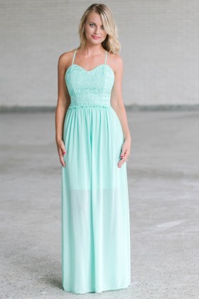 Mint Lace Maxi Dress, Cute Juniors Online Boutique Dress, Summer Dress