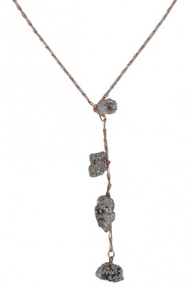 Cute Gold Pyrite Necklace, Boho Jewelry