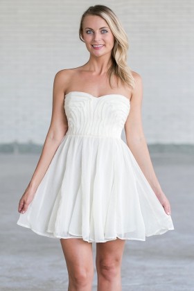 Ivory and Gold Rehearsal Dinner Party Dress