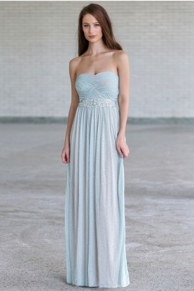 Gorgeous Pale Blue Maxi Formal Prom Dress