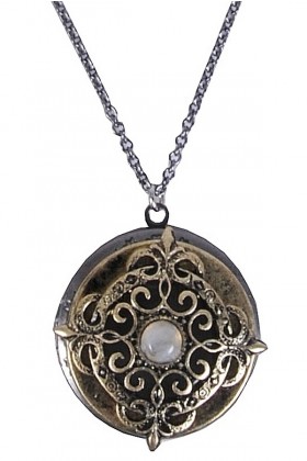 Gold and Silver Grey Locket Necklace