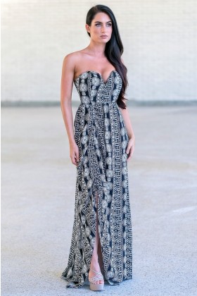 black and white printed maxi dress, cute vacation dress