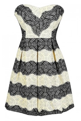 Black and White Holiday Party Dress