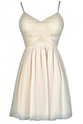 Cute Beige Dress, Beige Party Dress, Beige A-Line Dress, Beige Cocktail Dress, Beige Summer Dress, Off White Party Dress, Off White Cocktail Dress, Off White A-Line Dress