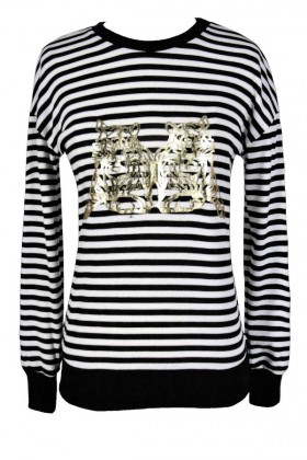 Black and Ivory Tiger Top, Black and Ivory Metallic Tiger Top, Cute Tiger Top, Tiger Emblem Top, Black White and Gold Tiger Top