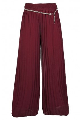 Burgundy Red Wide Leg Holiday Pants