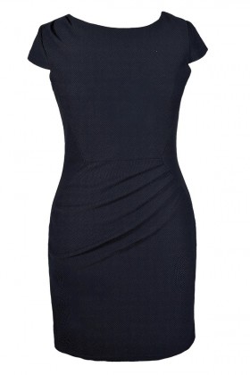 Cute Plus Size Dress, Plus Size Pencil Dress, Plus Size Navy Pencil Dress, Plus Size Work Dress, Plus Size Capsleeve Pencil Dress