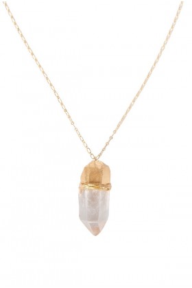 Cute Necklace, Cute Jewelry, Gold and Quartz Necklace, Gold and Crystal Necklace, Clear Quartz Necklace, Quartz and Gold Necklace