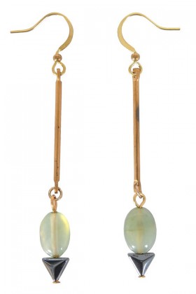 Green Drop Earrings, Cute Earrings, Cute Jewelry, Khaki Drop Earrings, Delicate Earrings, Gold Drop Earrings