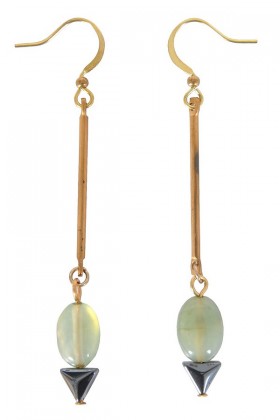 Green Drop Earrings, Cute Earrings, Cute Jewelry, Khaki Drop Earrings, Delicate Earrings, Gold Drop Earrings