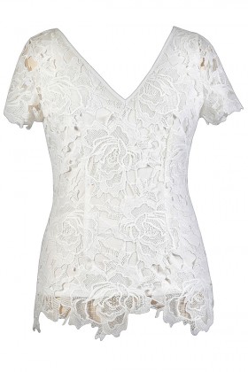 Cute Plus Size Top, White Lace Plus Size Top, Ivory Lace Plus Size Top, Cute Summer Top, Lace Summer Top, White Lace Top