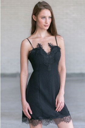 Little Miss Delicate Black Slip Dress