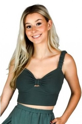 Cute Dark Teal Green Cropped Camisole Top 