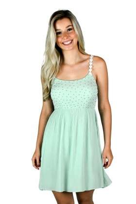 Mint Beaded Embellished Summer Dress