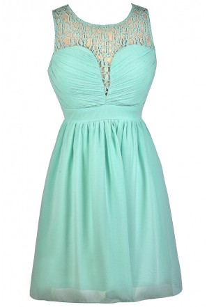 Fun and Fanciful Lace Dress in Mint Sage