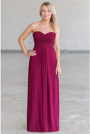 Plum Purple Maxi Bridesmaid Dress