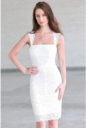 Rehearsal Dinner Dresses Short White Cocktail Dresses White Lace Lily Boutique