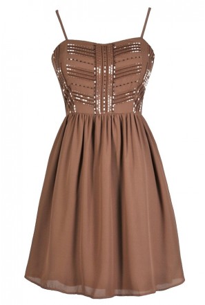 strapless open back dress Zeta | Andy Mini Dress | Taupe