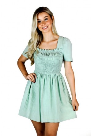 Light Sage Green A-Line Summer Sundress for Women