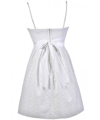 White Eyelet Dress, Cute Eyelet Dress, White Summer Dress, Graduation ...