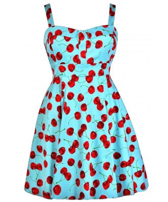 Cherry Plus Size Dress, Cute Plus Size Dress, Plus Size Sundress, Plus Size Retro Dress, Plus Size Summer Dress, Plus Size A-Line Dress