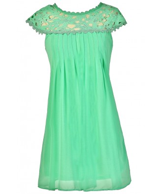 Mint Lace Dress, Mint Shift Dress, Mint Party Dress, Mint Cocktail Dress, Mint Sheath Dress, Mint Lace Neck Dress, Mint Summer Dress, Cute Summer Dress