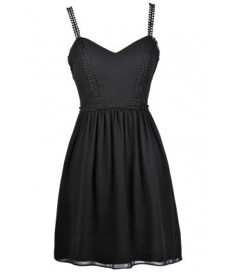 Black Party Dress, Little Black Dress, Black Crochet Dress, Black A-Line Dress, Black Summer Dress, Black Cocktail Dress