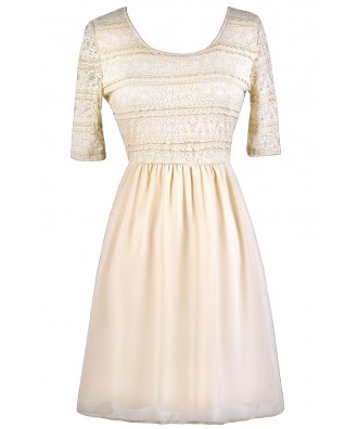 Cream Lace Dress, Beige Lace Dress, Cream Lace A-Line Dress, Beige Lace A-Line Dress, Cute Summer Dress, Beige Lace Summer Dress, Cream Lace Summer Dress, Cream Party Dress, Beige Party Dress