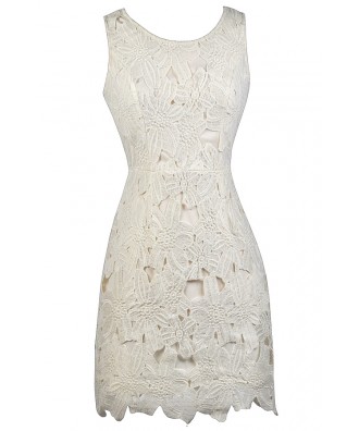 Ivory Lace Sheath Dress, Ivory Lace Rehearsal Dinner Dress, Ivory lace Bridal Shower Dress