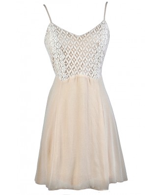 Cute Neutral Dress, Cute Beige Dress, Beige Summer Dress, Beige A-Line ...
