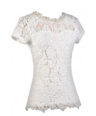 Cute Off White Lace Top, Ivory Lace Top, Cute Summer Top, Cute Lace Top ...